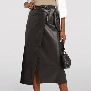 Nanushka Arfen Skirt Vegan Faux Leather Black XS